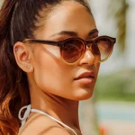 Γυναικεία γυαλιά ηλίου Round καφέ