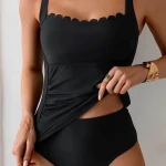 Μαύρο scalloped tankini