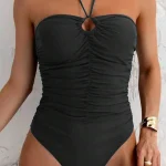 Μαύρο ολόσωμο μαγιό halter neck