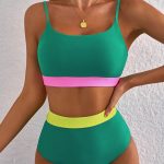 Ψηλόμεσο μπικίνι μπουστάκι σε πράσινο