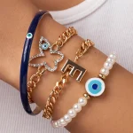 Σετ boho βραχιόλια με ματάκι