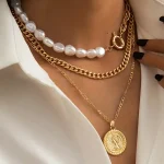 Σετ vintage baroque κολιέ με faux πέρλες – 3 τεμάχια