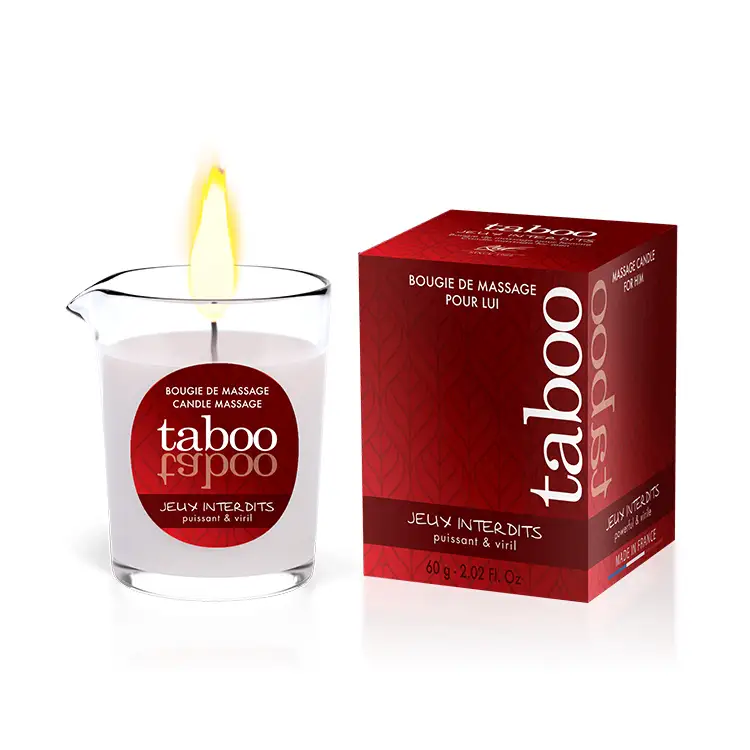 Ruf - Ανδρικό κερί για μασάζ JEUX INTERDITS 60g 1 Ανδρικό κερί μασάζ 60 g με 100% φυσικά έλαια, άρωμα forest fern, χωρίς παραφίνη και συντηρητικά, made in France Provence