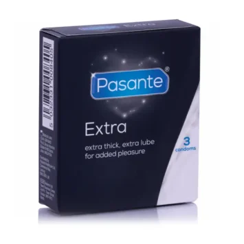Προφυλακτικά Pasante Extra Thick 52mm, ενισχυμένα, vegan, σε συσκευασία 3 τεμαχίων.