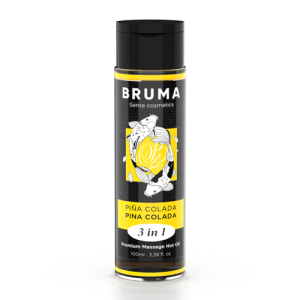 Premium λάδι μασάζ BRUMA 100ml με γεύση Pina Colada, θερμαντικό εφέ και vegan σύνθεση