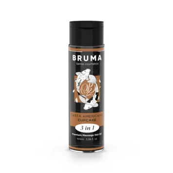 Λάδι μασάζ BRUMA 100ml με γεύση cupcake, θερμαντικό εφέ και vegan σύνθεση.