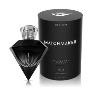 Γυναικείο άρωμα φερομόνης Matchmaker Black Diamond 30ml με νότες κέδρου, μόσχου και λευκού κεχριμπαριού σε γυάλινο φιαλίδιο διαμαντιού