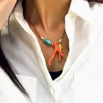 Boho κολιέ με κοράλλι