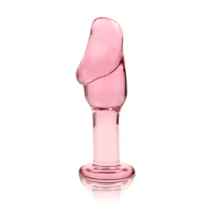 Γυάλινη πρωκτική σφήνα MODEL 6 ροζ 12,5cm από borosilicate glass με φαρδιά βάση και πολυτελή σχεδίαση