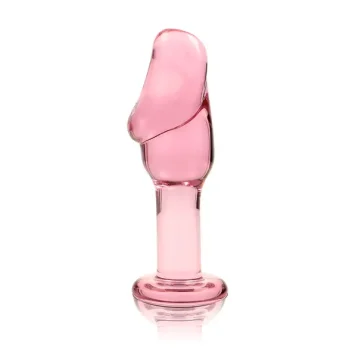 Γυάλινη πρωκτική σφήνα MODEL 6 ροζ 12,5cm από borosilicate glass με φαρδιά βάση και πολυτελή σχεδίαση