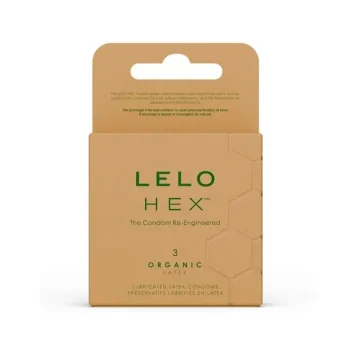 Προφυλακτικά LELO HEX Organic από βιολογικό λάτεξ, 3 τεμάχια με L-Αργινίνη