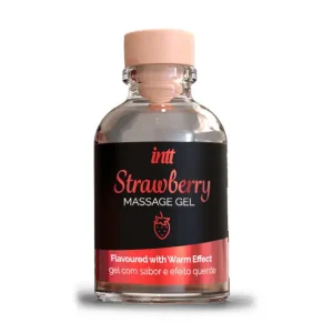 INTT gel μασάζ φράουλα 30ml με θερμαντικό αποτέλεσμα και γεύση φράουλας.