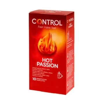 Προφυλακτικά Control Hot Passion με θερμαντικό εφέ, κουκίδες και ραβδώσεις – συσκευασία 10 τεμαχίων.