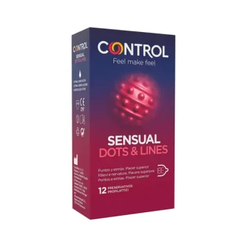 Προφυλακτικά Control Sensual Dots & Lines 12τεμ με ραβδώσεις και κουκκίδες για έξτρα διέγερση.