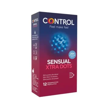 Προφυλακτικά Control XTRA DOTS με 264 ανάγλυφες κουκκίδες για μέγιστη διέγερση – συσκευασία 12 τεμαχίων.