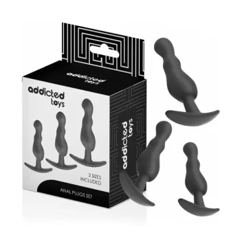 Σετ πρωκτικές σφήνες σιλικόνης MODEL 1 με κυματιστό σχεδιασμό σε 3 μεγέθη