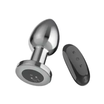 KooKoo 24 INTENSE large δονητικό anal plug αλουμινίου 10,1 cm με 10 λειτουργίες δόνησης, τηλεχειριστήριο, αδιάβροχο και μαγνητική φόρτιση