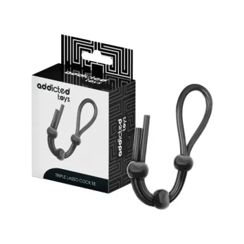 Addicted Toys triple loop silicone penis rope από μαλακή σιλικόνη με μπίλια σταθεροποίησης