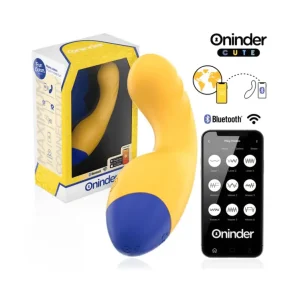 Δονητής G-Spot LOVE BUDDY ONINDER™ CUTE σε κίτρινο-μπλε χρώμα με 9 δονήσεις και εφαρμογή