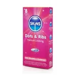 Skins - Premium προφυλακτικά DOTS & RIBS 8τεμ