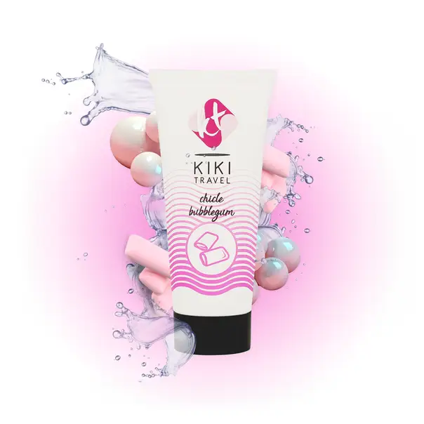 Λιπαντικό βάσης νερού Kiki Travel Bubblegum 50ml με γεύση φράουλα τσιχλόφουσκα, Aloe Vera και vegan σύνθεση.