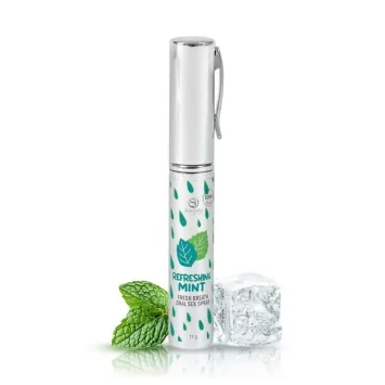 Mint oral & throat spray 11 g με γεύση μέντα, 100% βρώσιμο, water-based, χωρίς ζάχαρη και vegan.