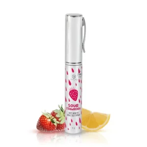 Sour Strawberry oral & throat spray 11 g, 100% βρώσιμο, χωρίς ζάχαρη, vegan και κατάλληλο για στοματικό σεξ.