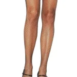 Μαύρο fishnet καλσόν ζαρτιέρας με δαντέλα / σιλικόνη