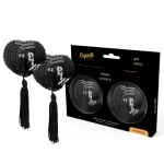 Μαύρα καλύμματα θηλών με παγιέτες και κρόσσια