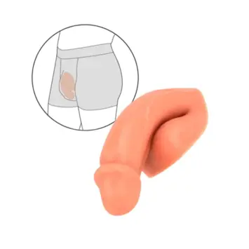 Ρεαλιστικός packer σιλικόνης σε μέγεθος Medium με εύκαμπτη υφή και φυσικό σχεδιασμό όρχεων.