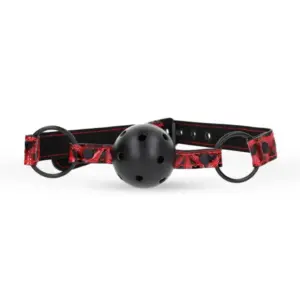 Συλλογή από gags στόματος της μάρκας KINK σε διάφορα χρώματα και υλικά, όπως κόκκινη σιλικόνη και μαύρο δέρμα.