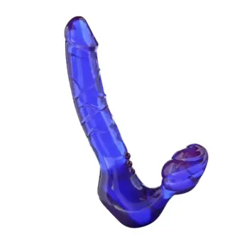 Ροζ εύκαμπτος δονητής χωρίς ιμάντες από μαλακή σιλικόνη για διπλή απόλαυση και διείσδυση.